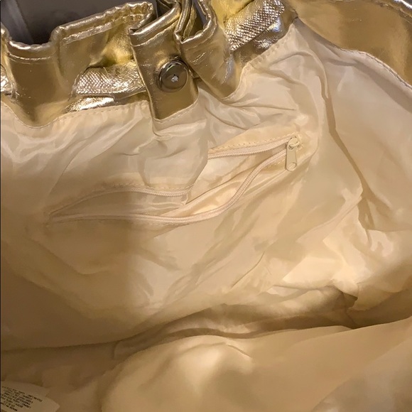 Mariah Carey Metallic Gold Hobo Handbag - Picture 2 of 3